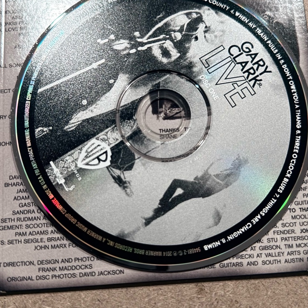 Warner Bros. Gary Clark Jr. Live CD - Black and Silver